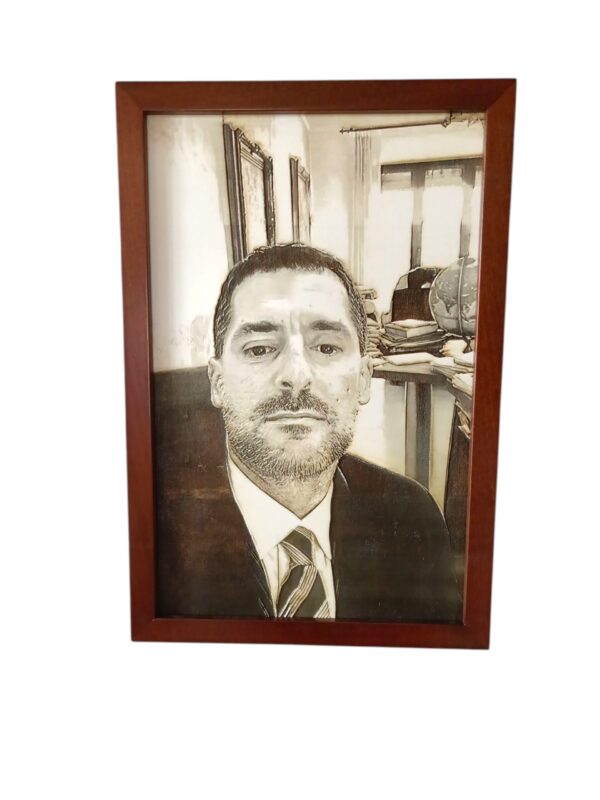 Foto incisa su legno con Cornice colorata - Quadro modello Classico - immagine 6