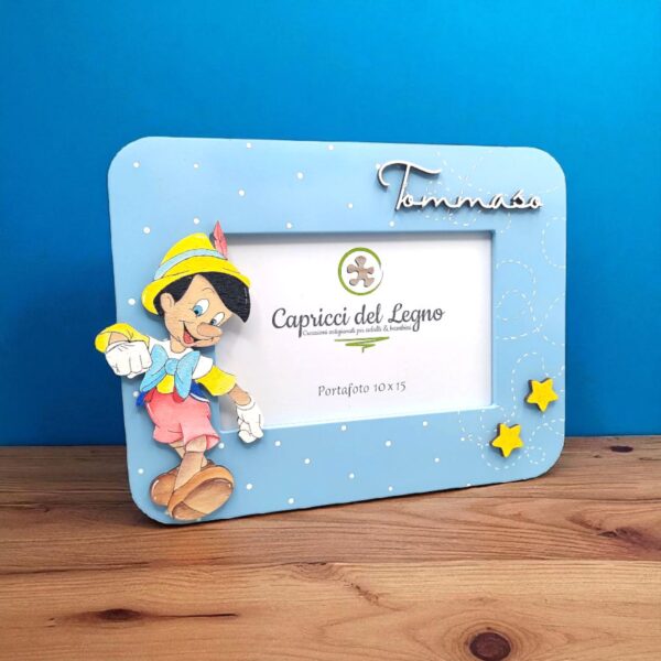 Portafoto Pinocchio - cornice in legno personalizzata