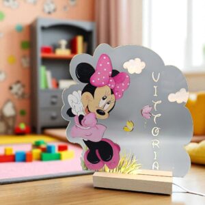 Lampada LED con base in legno e plexiglass - Minnie