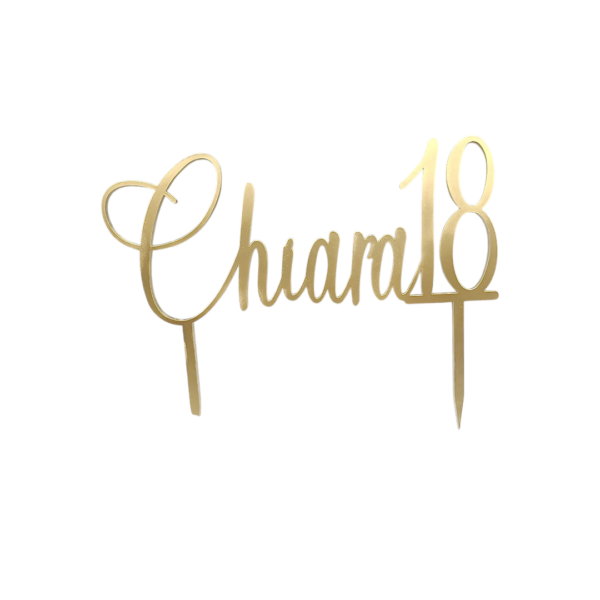 Cake Topper Nomi e Scritte - in Legno o Plexiglass - personalizzate - immagine 5