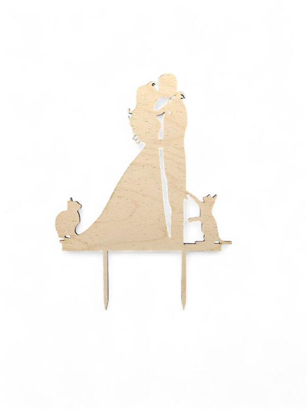 Cake Topper Personalizzato Sposi con Gatti – In Legno o Plexiglass, Realizzato su Misura per matrimoni - immagine 2