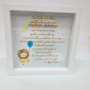Quadro ringraziamento Padrini Battesimo e Cresima - Leone - cm 30