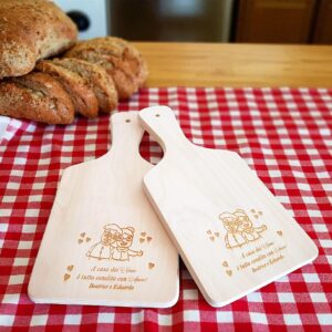 Tagliere Personalizzato Festa dei Nonni con Volti Incisi - Regalo Festa dei Nonni