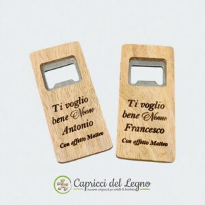 Apribottiglie in legno personalizzato Nonni - Regalo Festa dei Nonni