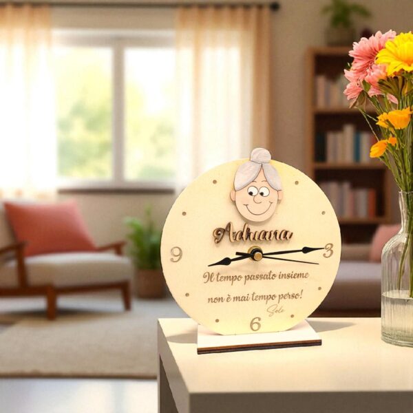 Orologio Festa dei Nonni - Regalo Festa dei Nonni personalizzato in legno - immagine 3