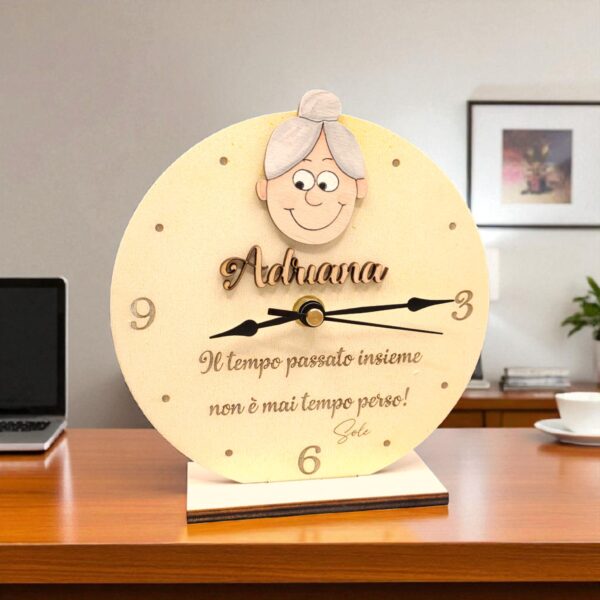 Orologio Festa dei Nonni - Regalo Festa dei Nonni personalizzato in legno - immagine 2